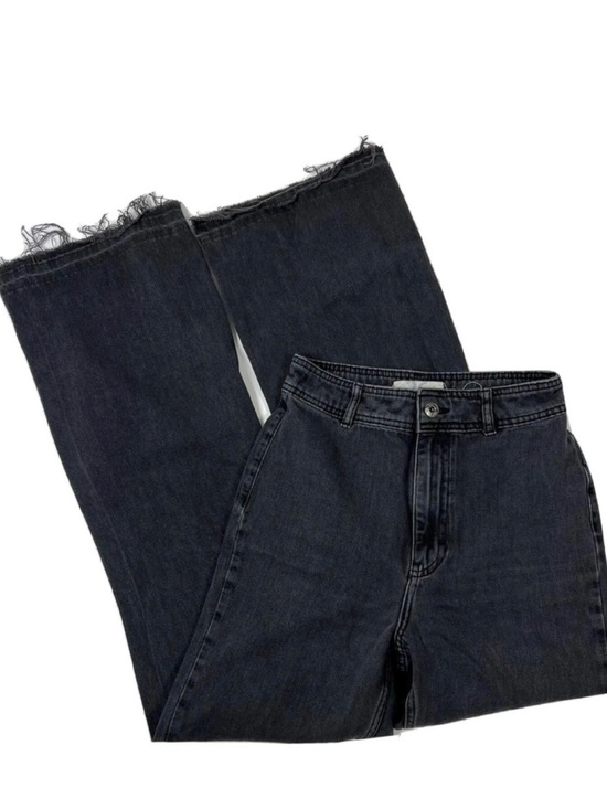 Free People Denim - Free People Black Wide-Leg Frayed Hem Jeans